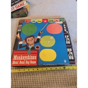 RARE MONKEYSHINES Bean Bag Toss Game w/Box & 3 Bean Bags Pressman Toys RARE!!